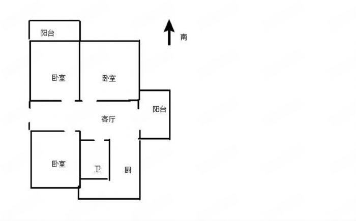 越江新村 3室1厅1卫 97m&sup2;