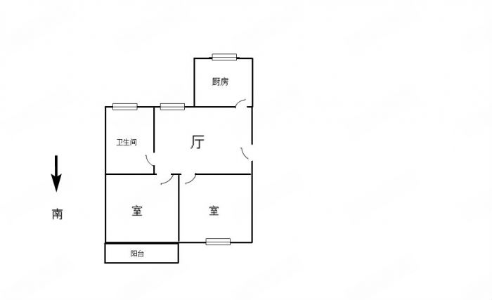 虹桥南村 2室1厅1卫 60m&sup2;