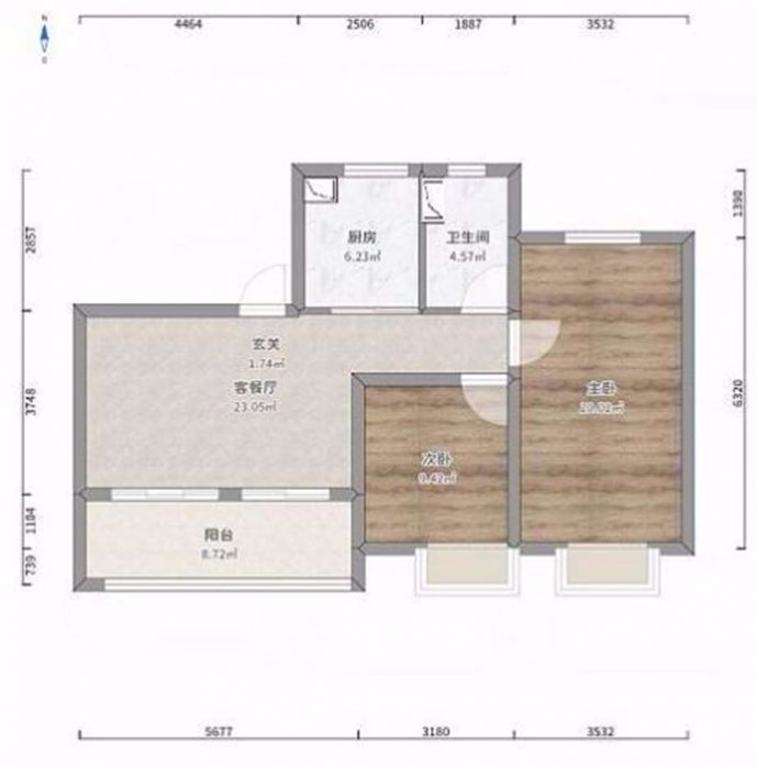 世茂九龙庭 2室1厅1卫 90.5m&sup2;