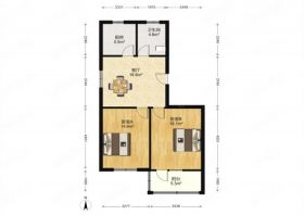 方大花苑 2室1厅1卫 75.45m&sup2;