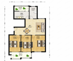 外滩花苑 3室1厅1卫 115m&sup2;