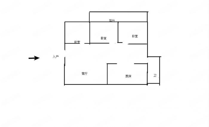 濠西园 3室2厅1卫 120m&sup2;