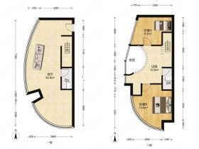 中南世纪城 2室1厅1卫 66.5m&sup2;