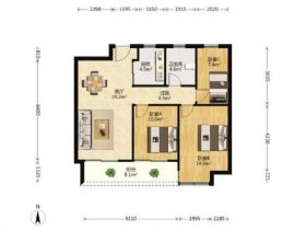 绿城沁园 3室2厅1卫 95m&sup2;