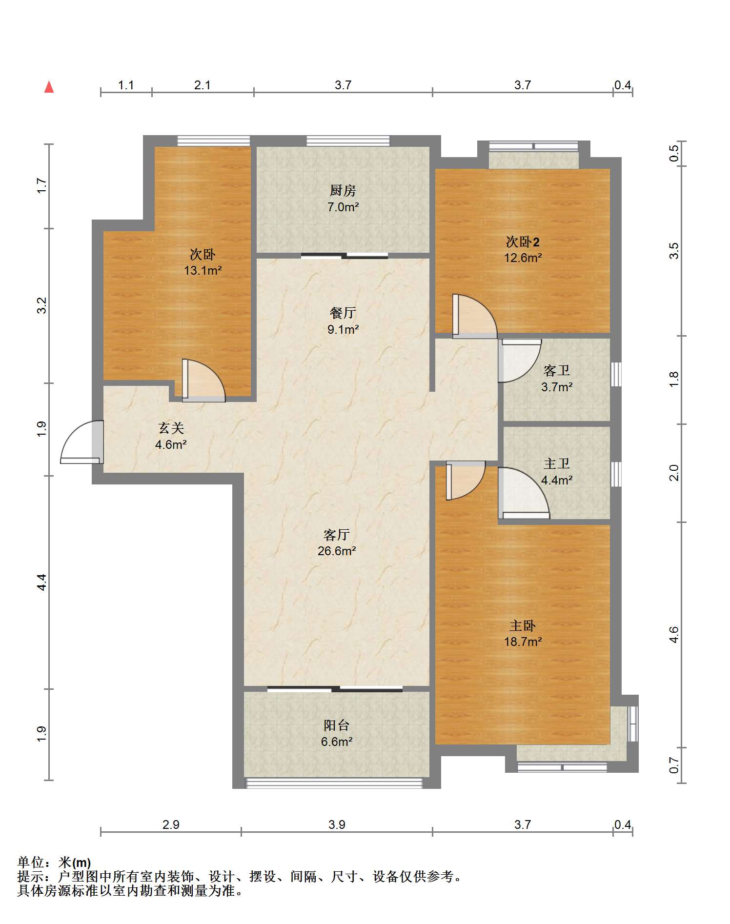 碧桂园(南通经济技术开发区) 3室2厅2卫 135.00m&sup2;