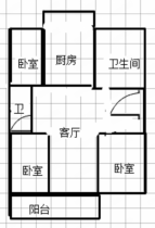 亚太苑 3室2厅2卫 133m&sup2;
