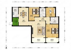华强城 3室2厅1卫 111m&sup2;