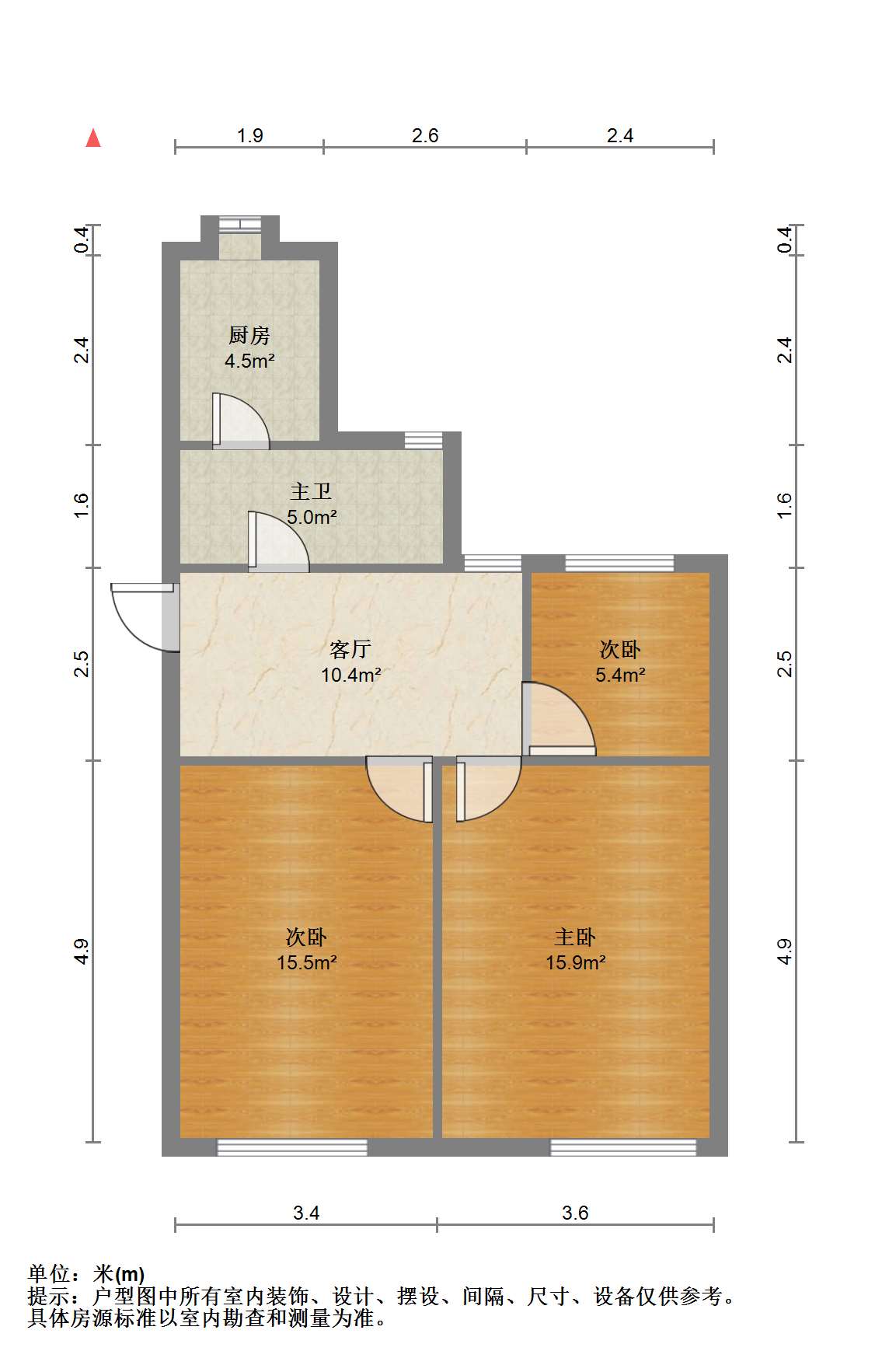 北濠桥新村 3室1厅1卫 73.00m&sup2;