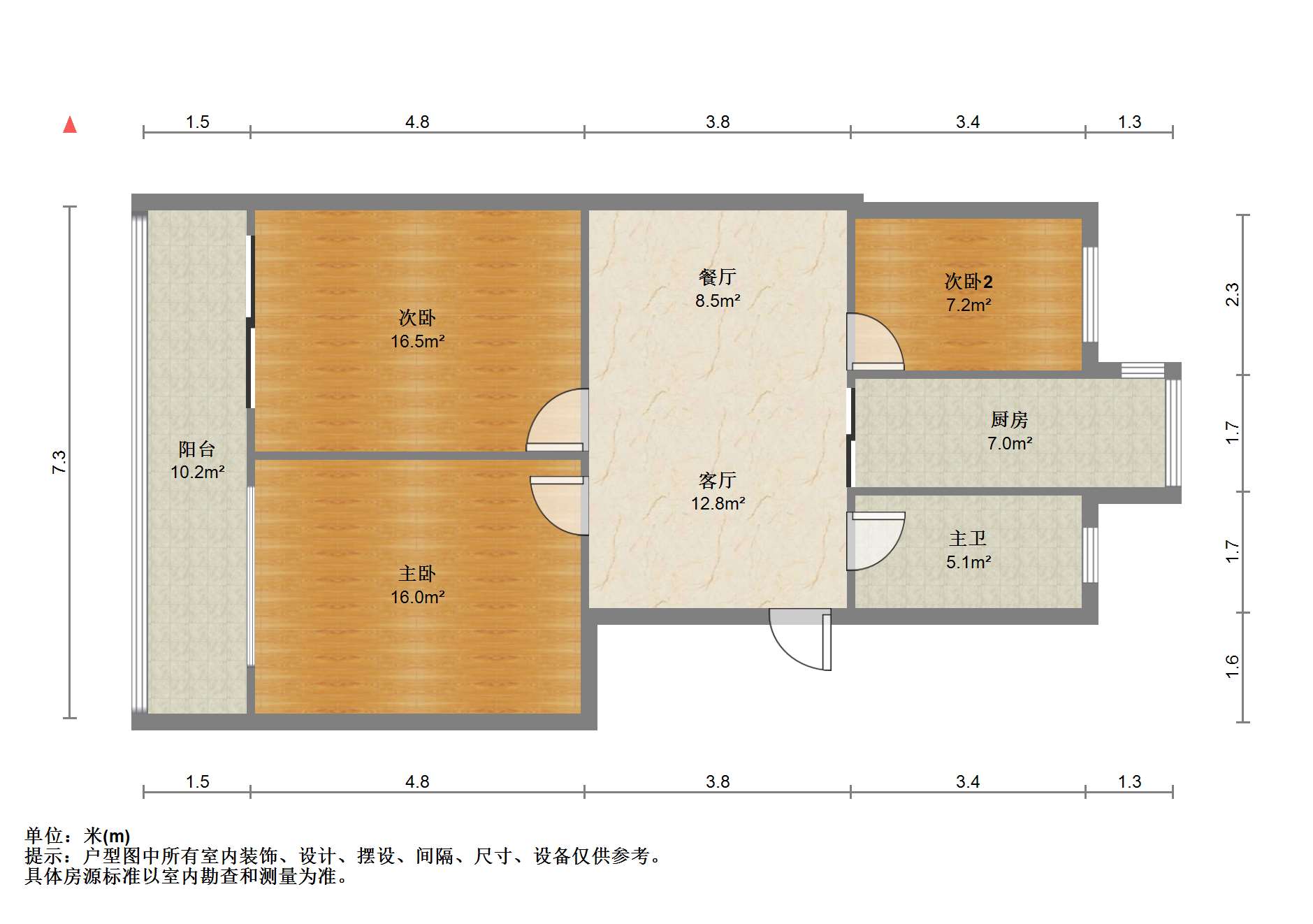 锦安花园一期 3室1厅1卫 91.03m&sup2;