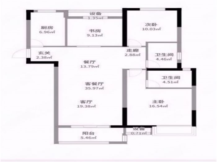 幸福新城北区 3室1厅1卫 116.00m²