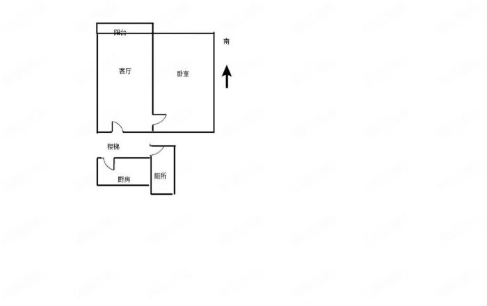 新建路新村（新建花苑） 1室1厅1卫 44.85m&sup2;
