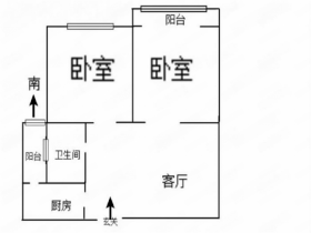 学士府 2室1厅1卫 76m&sup2;
