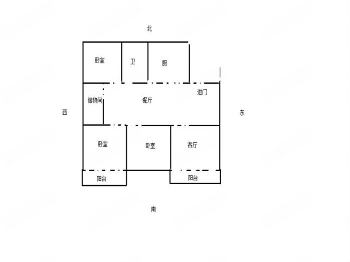 天润家园 3室2厅1卫 135m&sup2;