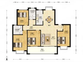 春风南岸东园 4室2厅3卫 167m&sup2;