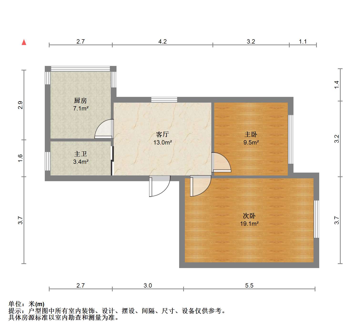 北濠新村二组团 2室1厅1卫 68m&sup2;
