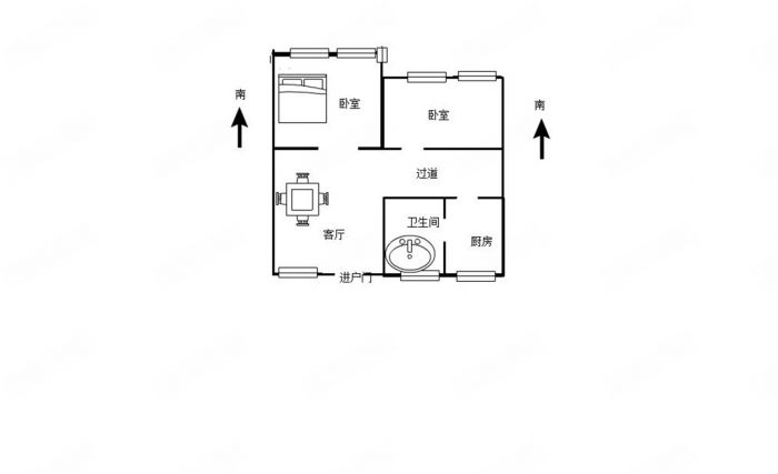 易家桥新村 2室1厅1卫 55m&sup2;