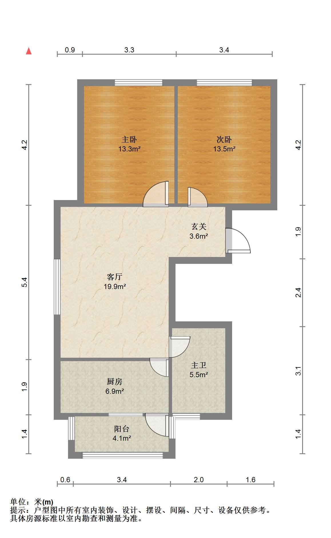 外滩花苑 2室1厅1卫 96.00m&sup2;