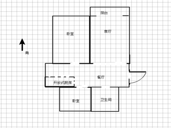 紫东南苑北区 2室1厅1卫 94.00m&sup2;