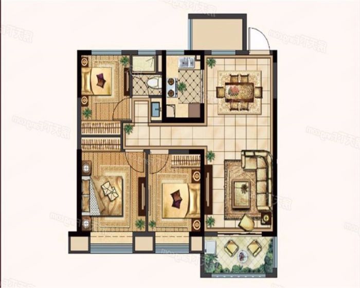 南通雅居乐花园 3室2厅1卫 99m&sup2;