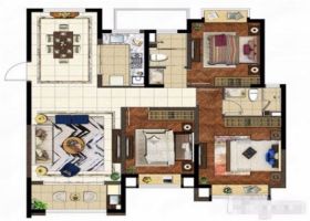 中南世纪花城三期 3室2厅1卫 146.00m&sup2;