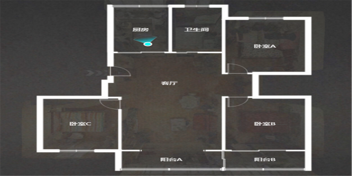 鑫乾花园 3室1厅1卫 122.00m&sup2;