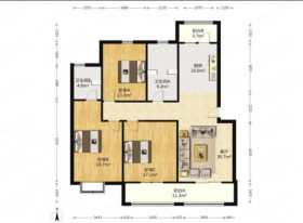 朝阳花苑 3室2厅2卫 138m&sup2;