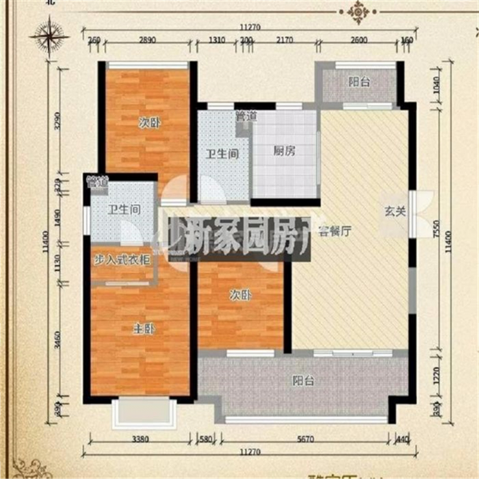 世茂新界 3室2厅2卫 123m&sup2;