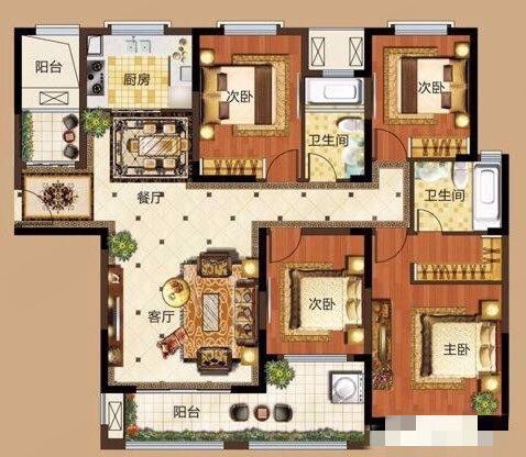 华强城 4室2厅2卫 158m&sup2;