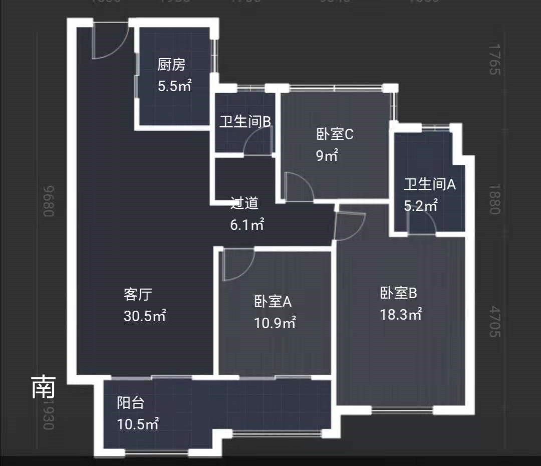 万科有湖（翡翠心湖） 3室2厅2卫 127.8m&sup2;