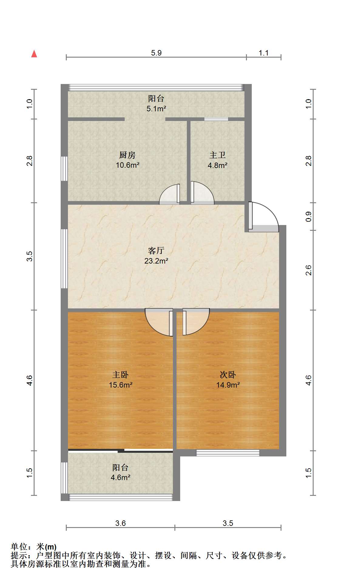 北濠桥东村 2室1厅1卫 88.68m&sup2;