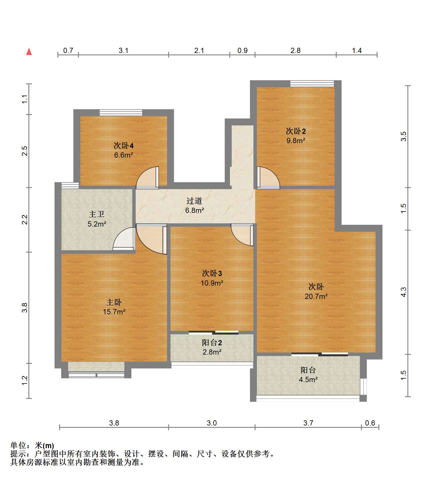 世茂公元 4室2厅2卫 139m&sup2;