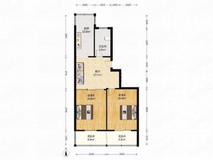永和佳苑 2室1厅1卫 75m&sup2;