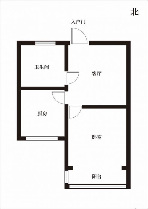 城港花苑 1室1厅1卫 58m&sup2;