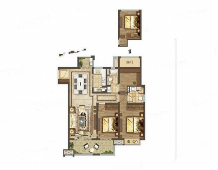 云樾东方 3室2厅2卫 136m&sup2;