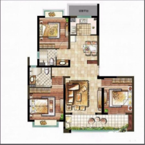 中南世纪花城三期 3室2厅2卫 137m&sup2;