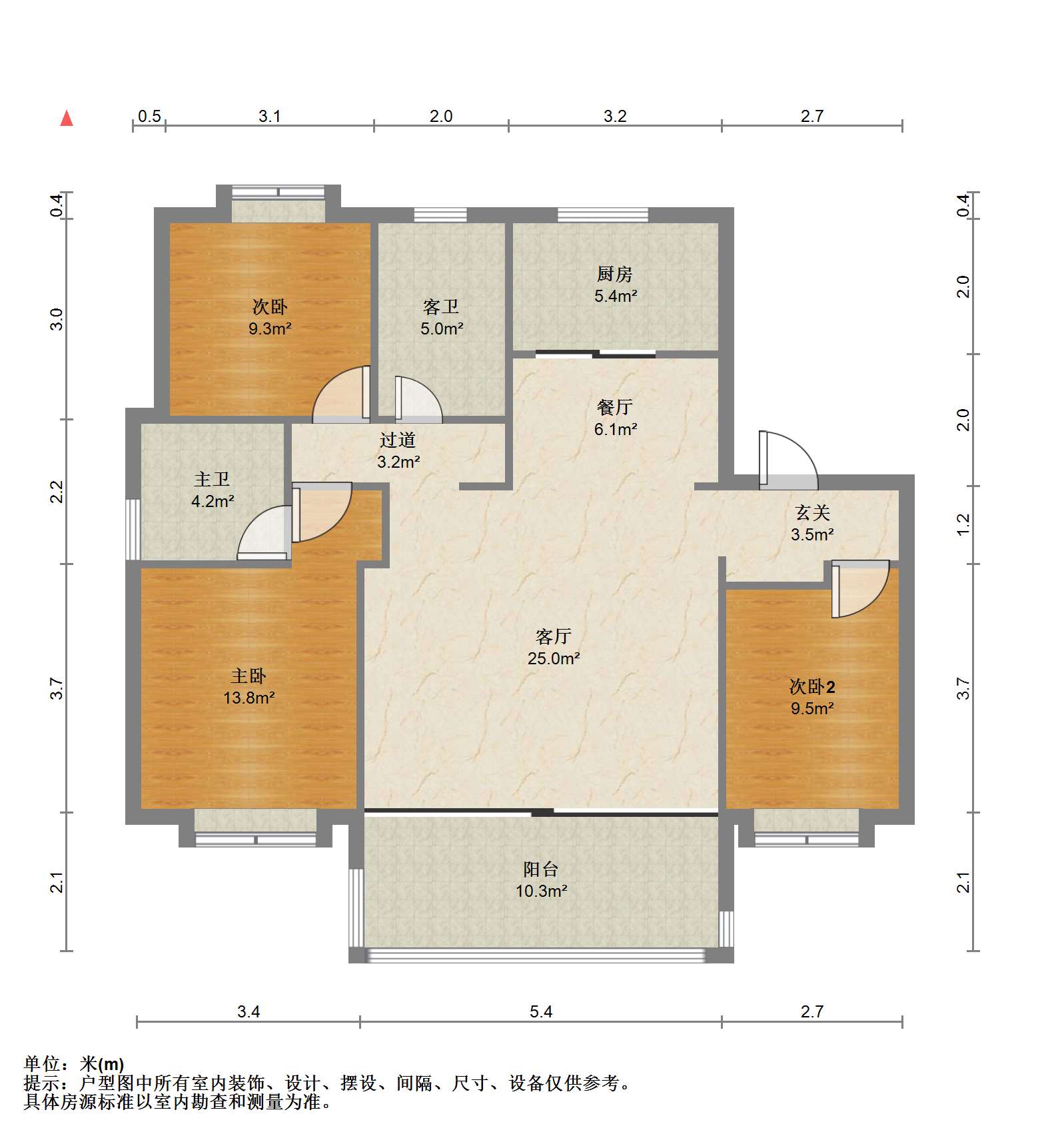 万濠禧园 3室2厅2卫 127.39m&sup2;