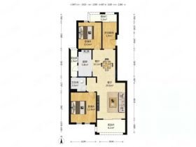 山水壹号 2室2厅1卫 92m&sup2;