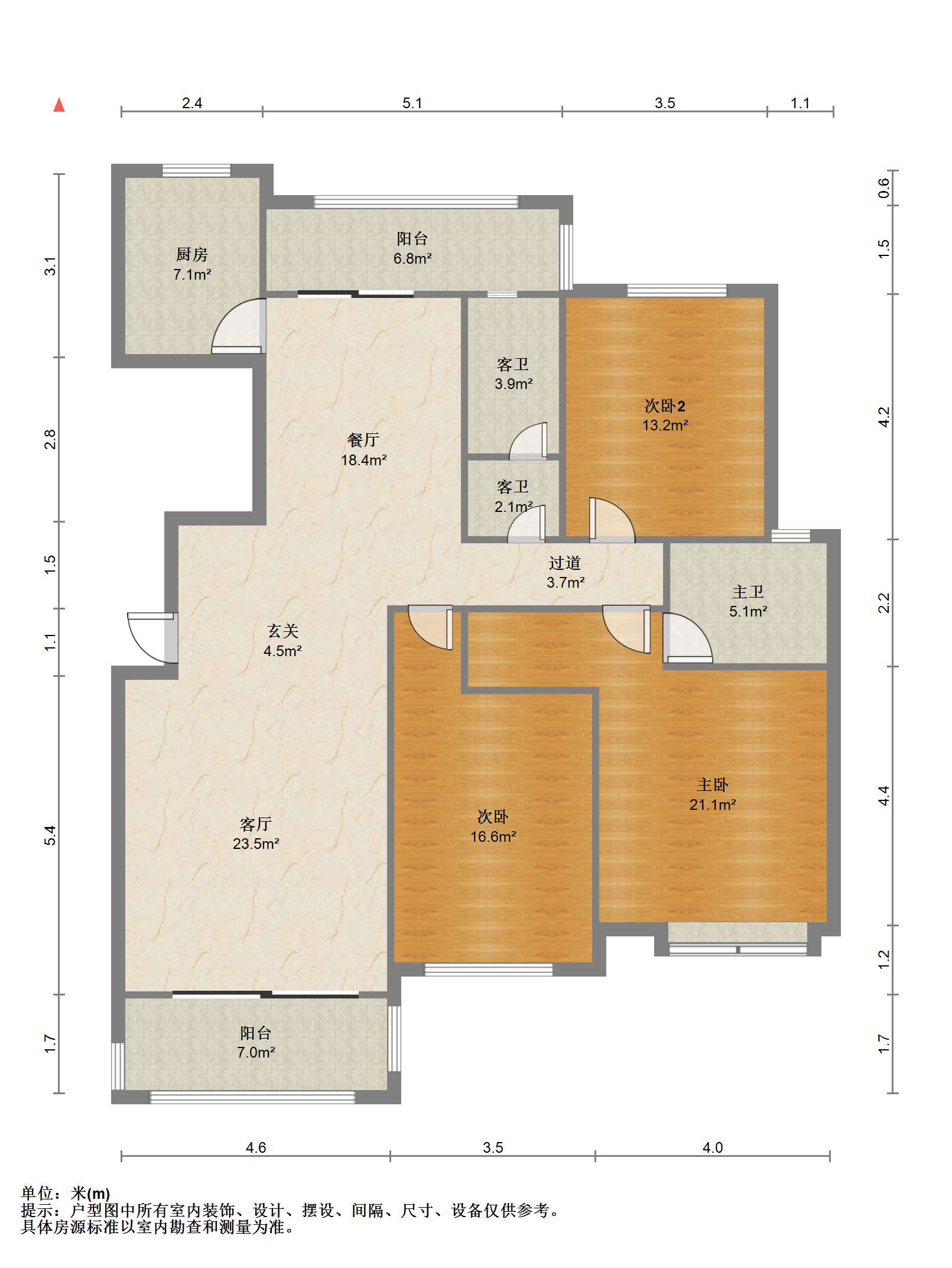金鼎湾花园 3室2厅2卫 159.7m&sup2;