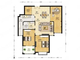 德诚&middot;翰景园 3室2厅1卫 115m&sup2;