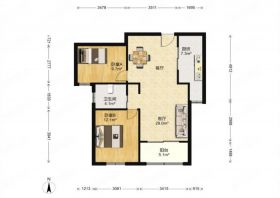 江景苑小区 2室1厅1卫 89m&sup2;