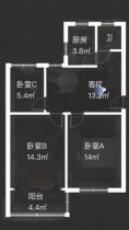 外滩小区 3室1厅1卫 82.00m&sup2;