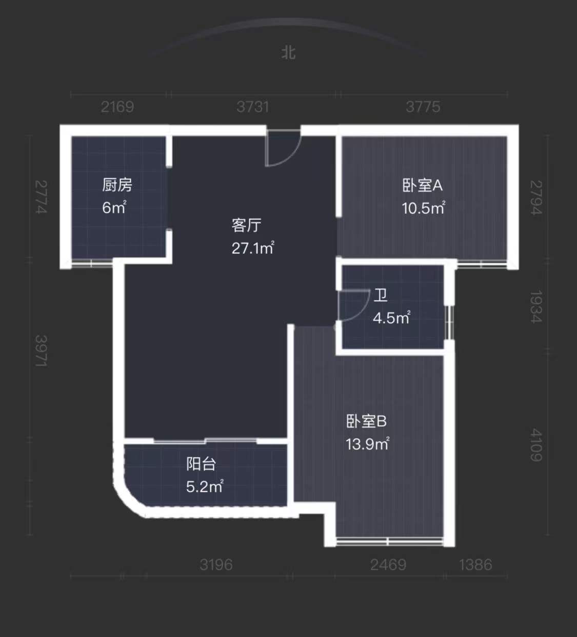 幸福天地二期 2室2厅1卫 89m&sup2;