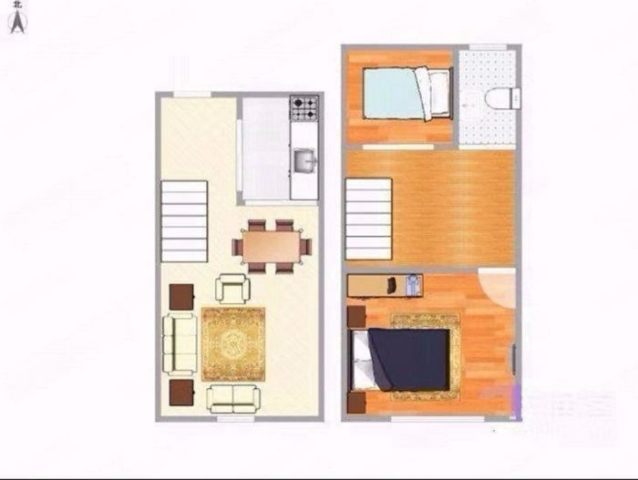 紫阳开心公寓 2室1厅1卫 55.00m&sup2;