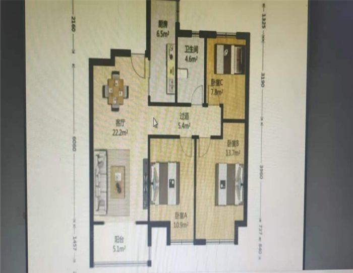 新城香溢紫郡 3室2厅2卫 118m&sup2;