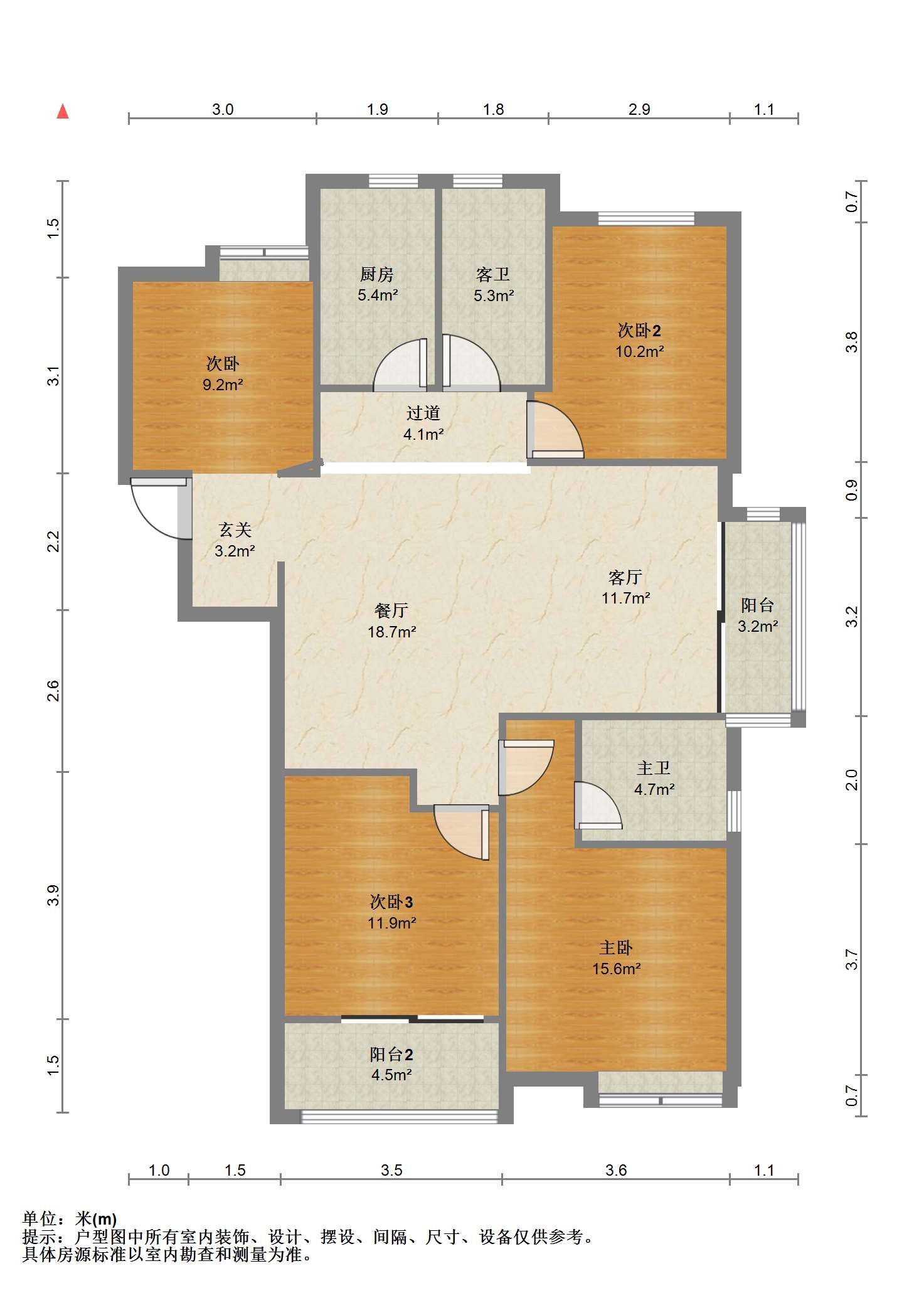 苏建阳光新城 4室2厅2卫 142.69m&sup2;