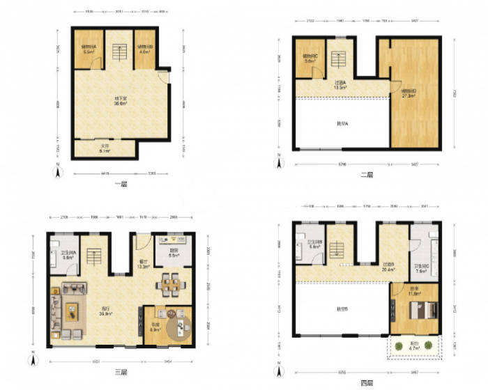 春风南岸东园 4室2厅3卫 138m&sup2;