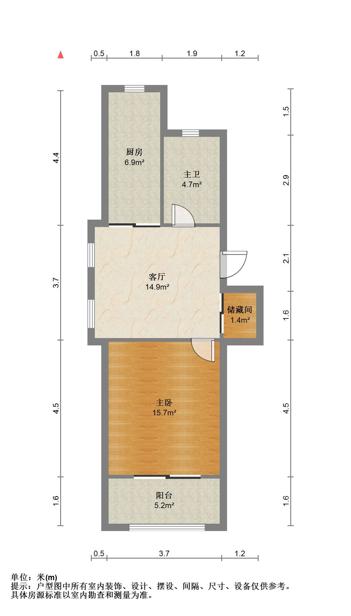星月花园 1室1厅1卫 55.25m&sup2;