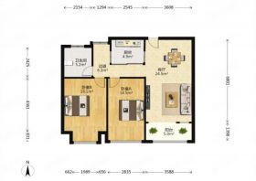 中南世纪花城一期 2室2厅1卫 101m&sup2;