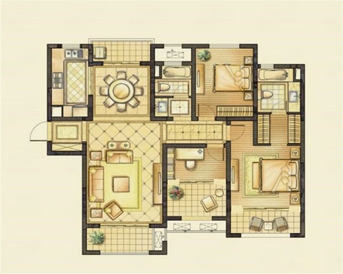 南通橡树湾 3室2厅2卫 128m&sup2;
