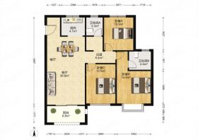 林肯公园 3室2厅2卫 114m&sup2;